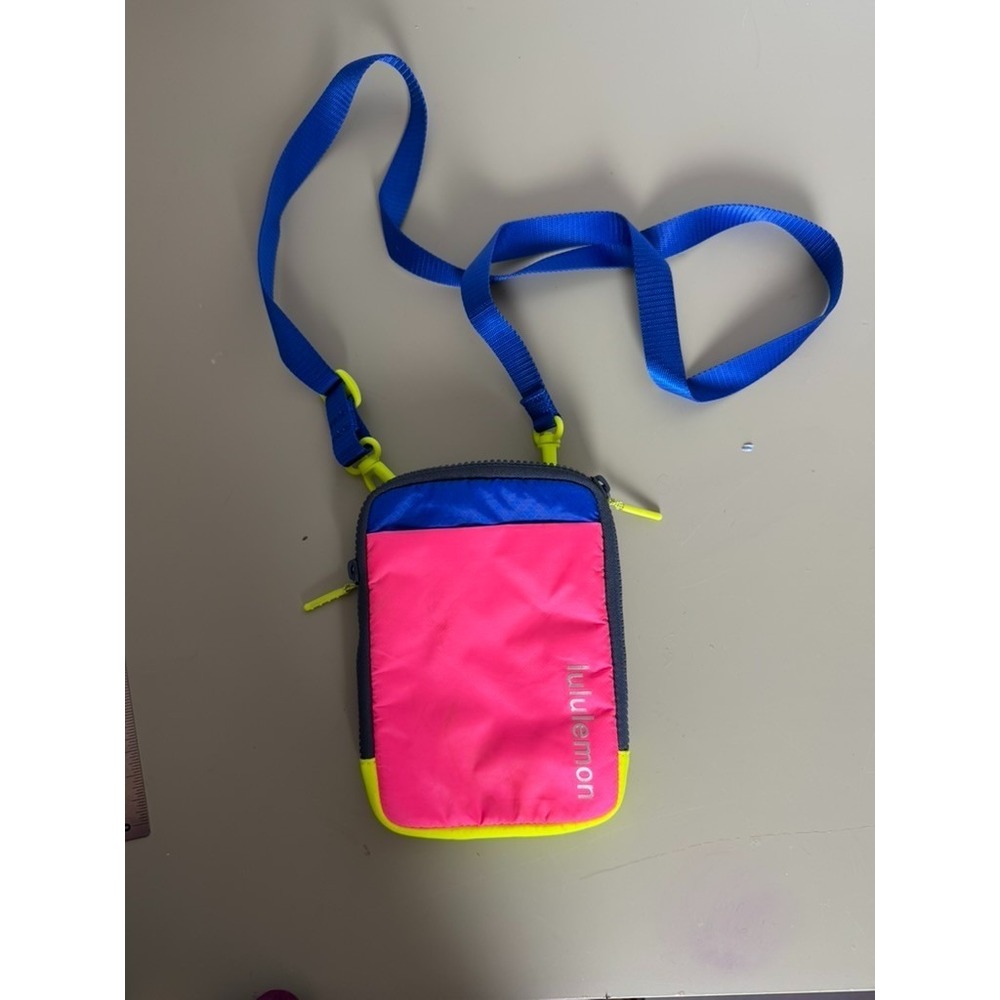 Lululemon Easy Access Crossbody Bag Adjustable Shoulder Strap Neon Pink Blue Yel